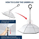 Bendable transparent pet umbrella with leash chain, rain or shine, one umbrella for outdoor pet walks