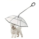 Bendable transparent pet umbrella with leash chain, rain or shine, one umbrella for outdoor pet walks