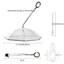 Bendable transparent pet umbrella with leash chain, rain or shine, one umbrella for outdoor pet walks