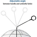 Bendable transparent pet umbrella with leash chain, rain or shine, one umbrella for outdoor pet walks