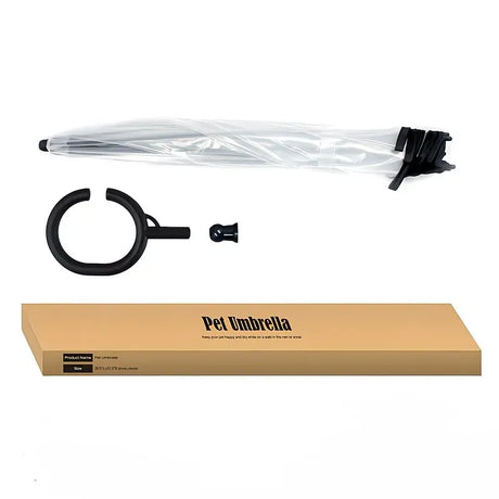 Bendable transparent pet umbrella with leash chain, rain or shine, one umbrella for outdoor pet walks
