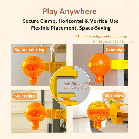 Pet Puzzle Spinning Feeder: 360° Slow Feeding Portion Control, Clip-On Installation, Eat While Playing/the little orange