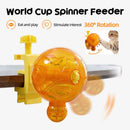 Pet Puzzle Spinning Feeder: 360° Slow Feeding Portion Control, Clip-On Installation, Eat While Playing/the little orange