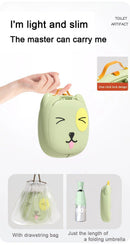 Car Folding Potty, cute cartoon design, folds in seconds for easy carrying, widened seat ring for comfort and stability, suitable for both home and travel.(pink)