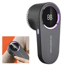 USB rechargeable fabric shaver, digital display portable design, long-lasting battery for home and travel, easily removes pills from clothes and socks.(WHITE)