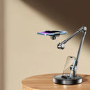 Robust and Adjustable Carbon Steel Phone Holder – Features a 360° Rotating Flexible Long Arm, Durable Carbon Steel Cantilever Base, Perfect for Watching TV Shows, Live Streaming, and Taking Selfies [Black]