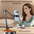 Robust and Adjustable Carbon Steel Phone Holder – Features a 360° Rotating Flexible Long Arm, Durable Carbon Steel Cantilever Base, Perfect for Watching TV Shows, Live Streaming, and Taking Selfies [Black]