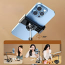Robust and Adjustable Carbon Steel Phone Holder – Features a 360° Rotating Flexible Long Arm, Durable Carbon Steel Cantilever Base, Perfect for Watching TV Shows, Live Streaming, and Taking Selfies [Black]
