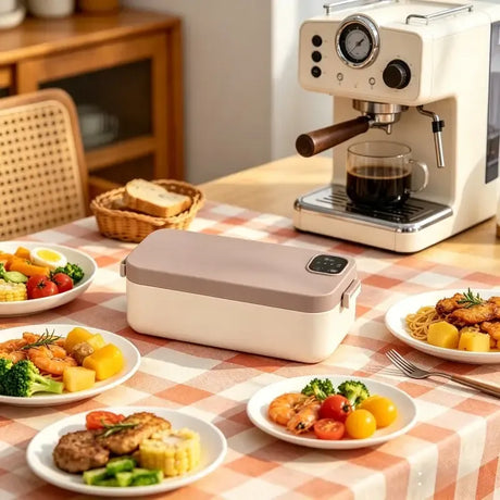 900ml Cordless Heating Lunch Box, 7200mAh Long Battery Life, Portable Meal Warmer (GREY)