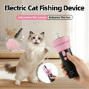 Electric Cat Fishing Wand Toy: One-Button Launch with Spring Retraction, the Perfect Stress-Relief Toy for Human-Pet Interaction/[Gift battery *2+ replacement head *2+ screwdriver]