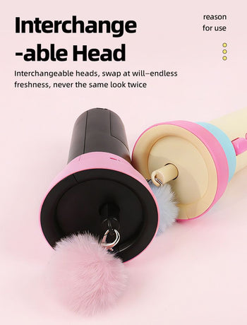 Electric Cat Fishing Wand Toy: One-Button Launch with Spring Retraction, the Perfect Stress-Relief Toy for Human-Pet Interaction/[Gift battery *2+ replacement head *2+ screwdriver]