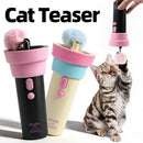 Electric Cat Fishing Wand Toy: One-Button Launch with Spring Retraction, the Perfect Stress-Relief Toy for Human-Pet Interaction/Black [gift battery *2+ replacement head *2+ screwdriver]