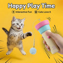 Electric Cat Fishing Wand Toy: One-Button Launch with Spring Retraction, the Perfect Stress-Relief Toy for Human-Pet Interaction/Black [gift battery *2+ replacement head *2+ screwdriver]