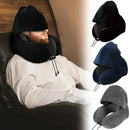 Outdoor Travel Car Pillow, 1pc Memory Foam Hooded U-shaped Neck Pillow, Washable, Neck Pillow with Hood.navy blue
