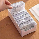 Transparent cable organizer, 7 small + 1 large combo design. Lightweight and durable, stores data cables and chargers, keeps desktop tidy. Ideal storage solution for both home and office.
