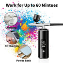 Black Portable Wireless Airbrush Kit, ideal for nail art, painting, cake decoration, and makeup. Rechargeable design, perfect for both amateurs and professionals.