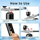 Black Portable Wireless Airbrush Kit, ideal for nail art, painting, cake decoration, and makeup. Rechargeable design, perfect for both amateurs and professionals.