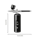 Black Portable Wireless Airbrush Kit, ideal for nail art, painting, cake decoration, and makeup. Rechargeable design, perfect for both amateurs and professionals.
