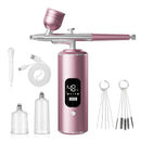 Black Portable Wireless Airbrush Kit, ideal for nail art, painting, cake decoration, and makeup. Rechargeable design, perfect for both amateurs and professionals.