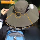 black,Extra Wide Fishing Hat with Detachable Sun Visor and Neck Guard - The Perfect Choice for Summer Fishing, Hiking, and Outdoor Activities