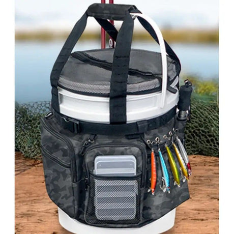 Multi-Functional Tactical Fishing Bucket Backpack, Waterproof Large Capacity, Built-in Livewell, All Gear Storage in One Bag