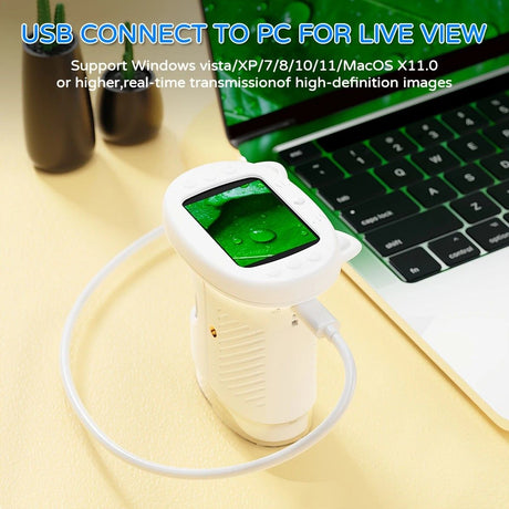Children's 1000X Digital Microscope 2.4 Inch IPS Screen Portable Mini LED Microscope with Photo Video and PC Connection Science Educational Toy.YELLOW