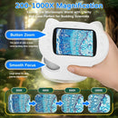 Children's 1000X Digital Microscope 2.4 Inch IPS Screen Portable Mini LED Microscope with Photo Video and PC Connection Science Educational Toy.PINK
