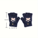 Faux Mink Fingerless Fleece-Lined Warm Gloves – Practical for Autumn/Winter, Heart Design with High-Elastic Cuff, Ideal for Office Use and Daily Hand Warmth.(pink)
