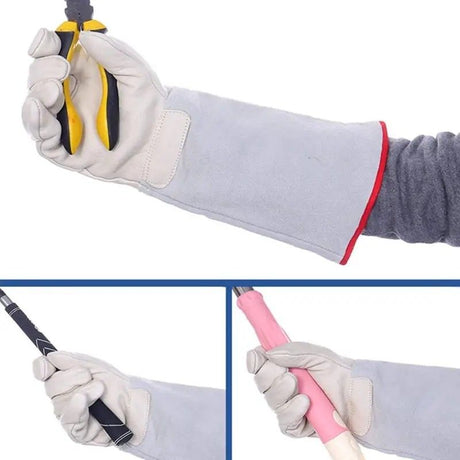 Thermal Leather Freezer Work Gloves – Thinsulate Lined, Kevlar Reinforced Cold Store & Outdoor Winter Safety Gloves(40CM/15.75IN)