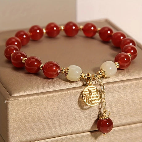 2PCS Versatile Fortune Bracelet, Retro Chinese-style Red 