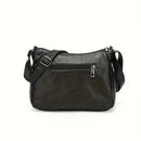 Elegant Series Multi-Pocket PU Mini Square Bag – Soft Durable Crossbody, Metal Zipper Wide Strap, Polyester Lining, Lightweight Large Capacity for Women.(brown)