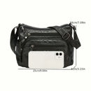 Elegant Series Multi-Pocket PU Mini Square Bag – Soft Durable Crossbody, Metal Zipper Wide Strap, Polyester Lining, Lightweight Large Capacity for Women.(wine red)