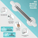 Drill-free Suction Cup Safety Grab Bar – Dual Suction Cup Vacuum Adsorption, Load Capacity 120kg, Red and Green Indicator Light for Visual Safety, Anti-slip Handle for Multi-scenario Use