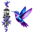 Hummingbird metal wind chime, 91cm high, brilliant blue-purple gradient, crisp and pleasant sound, adding a lively and romantic touch to courtyards and gardens.