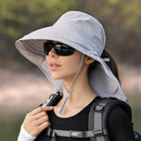 Dark Gray Fashion Wide Brim Sun Hat with Ponytail Hole - Bohemian Baseball Cap Design, Visor, Breathable Polyester