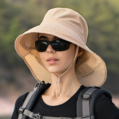 Dark Gray Fashion Wide Brim Sun Hat with Ponytail Hole - Bohemian Baseball Cap Design, Visor, Breathable Polyester