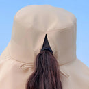 Dark Gray Fashion Wide Brim Sun Hat with Ponytail Hole - Bohemian Baseball Cap Design, Visor, Breathable Polyester