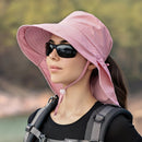 Dark Gray Fashion Wide Brim Sun Hat with Ponytail Hole - Bohemian Baseball Cap Design, Visor, Breathable Polyester