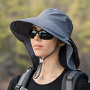 khaki Fashion Wide Brim Sun Hat with Ponytail Hole - Bohemian Baseball Cap Design, Visor, Breathable Polyester