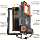 15m Waterproof Phone Case for Diving & Surfing - 1 Hour Underwater Shooting, Dual Seal, Zinc Alloy Buckle, Fits iPhone Samsung Xiaomi up to 6.9 Inch(black+orange)