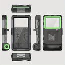 15m Waterproof Phone Case for Diving & Surfing - 1 Hour Underwater Shooting, Dual Seal, Zinc Alloy Buckle, Fits iPhone Samsung Xiaomi up to 6.9 Inch(black+green)