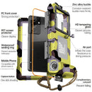 15m Waterproof Phone Case for Diving & Surfing - 1 Hour Underwater Shooting, Dual Seal, Zinc Alloy Buckle, Fits iPhone Samsung Xiaomi up to 6.9 Inch(Camouflage yellow+black)