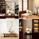 Light luxury simulated peony potted plant, handcrafted petals realistic and full, pumpkin planter round and versatile, no maintenance ready to display upon opening, brightens up new Chinese-style home spaces.(white)