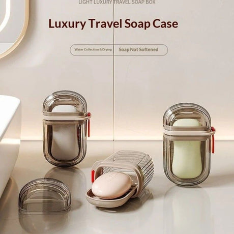 5PCS Portable Soap Case with Lid - Leak-proof Travel Soap Box, Compact Oval Soap Dispenser with Drain Holes, Transparent Lid for Easy Identification, Lightweight and Hygienic, Suitable for Camping, Gym, Bathroom, Kitchen - Durable PET Material, Bathroom S