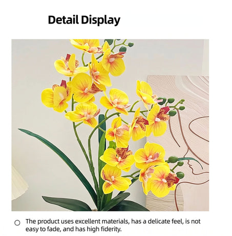 Artificial Moth Orchid Potted Plant, Bringing Natural Vitality into Your Home; Flowers Never Wilt, Staying Evergreen All Year Round./YELLOW