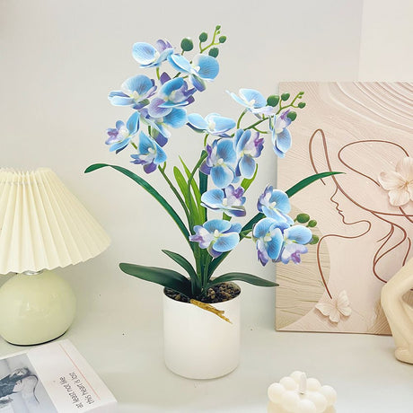 Artificial Moth Orchid Potted Plant, Bringing Natural Vitality into Your Home; Flowers Never Wilt, Staying Evergreen All Year Round./Purple heart