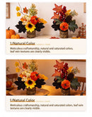Autumn artificial mini potted plant, woven basket paired with sunflowers, pumpkins, and maple leaves, full and realistic petals, no maintenance required, adding warm autumn vibes to your home./28G model