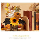 Autumn artificial mini potted plant, woven basket paired with sunflowers, pumpkins, and maple leaves, full and realistic petals, no maintenance required, adding warm autumn vibes to your home./32G model
