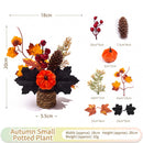 Autumn artificial mini potted plant, woven basket paired with sunflowers, pumpkins, and maple leaves, full and realistic petals, no maintenance required, adding warm autumn vibes to your home./30G model