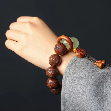 1pc Classic 12-bead 20mm Handmade Wooden Carved 